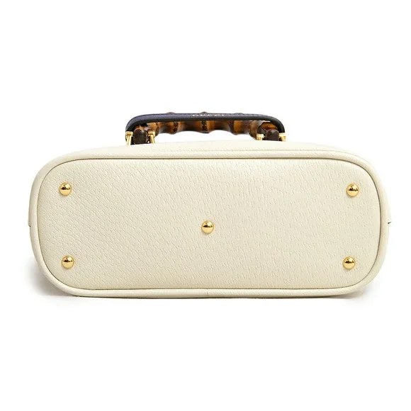 Gucci Diana Mini Tote Shoulder Crossbody Leather Bamboo White - Picture 3 of 11